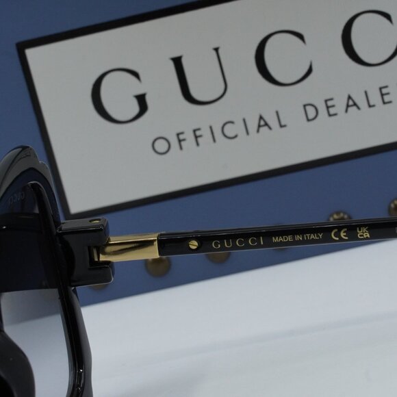 Gucci GG1431S 001 Women Butterfly Sunglasses - Black / Grey main image 4
